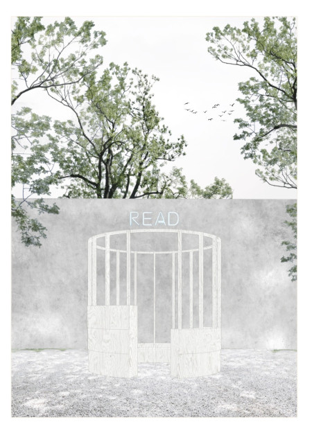 Curvilinear Plywood Structures Enhanced by Translucent Fabrics for Community Reading Spaces  
