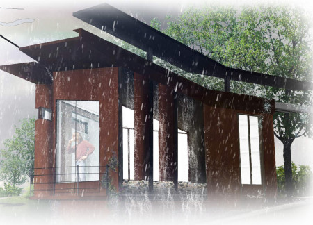 Corten Steel Facade and Rainwater Harvesting In a Compact Residential Structure  