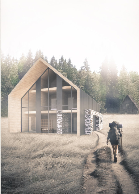 Charred Wooden Shingles And Timber Framing Create A Community Hub Nestled In Nature