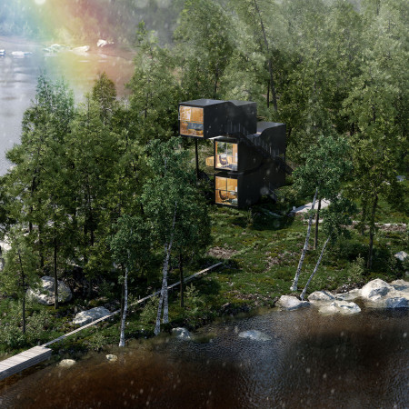Rotatable Microhome With Polycarbonate Cladding and Sustainable Steel Framework