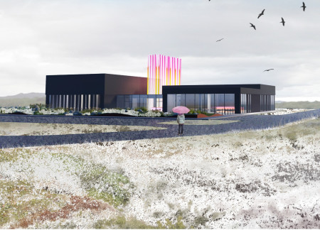 Volcanic Stone Facade Blending Passive Design and Interactive Learning Spaces  