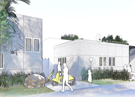 Charred Wooden Shingles and Glass Facades Enhance Community Connectivity in Urban Setting