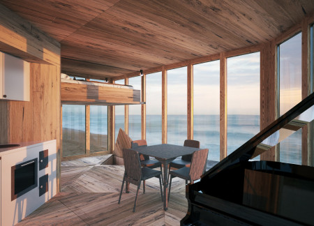 Elevated Living Spaces Crafted From Cross-Laminated Timber Panels With Efficient Rainwater Collection Systems