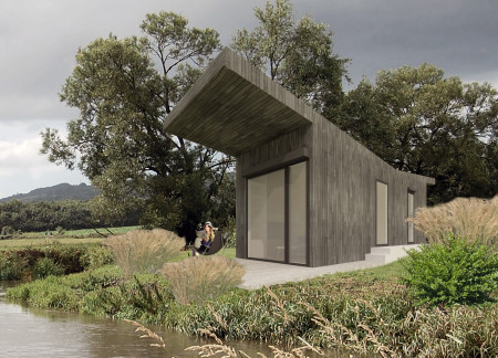 Charred Wooden Shingles and Cross-Laminated Timber Create a Compact Living Solution