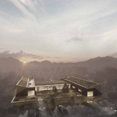 Rammed Earth Retreat Surrounded by Geothermal Springs and Natural Materials  