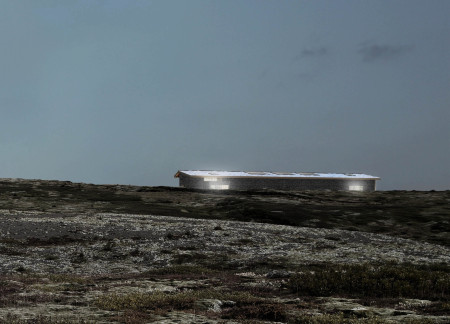 Reflective Panels and Dark Brick Embrace Geological Heritage in a Volcanic Setting