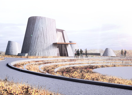 Volcanic Cone Inspired Structure Crafted From Wood Mold Concrete and Natural Light  
