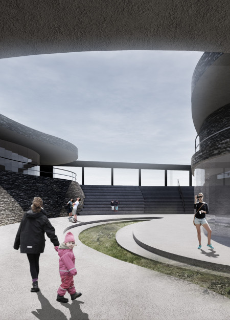 Basalt Stone and Polycarbonate Facade Creating Seamless Connection with Iceland's Volcanic Landscape