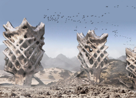Sustainable Silica Structures with 3D Printed Features for Desert Living