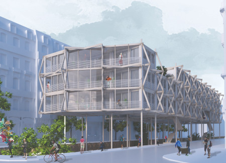 Biophilic Housing With Curvilinear Forms And Prefabricated Concrete Integration