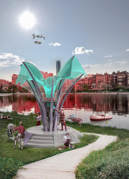 Buoyant Community Hub With Precast Concrete and Flexible Design Adapting to Flood Conditions