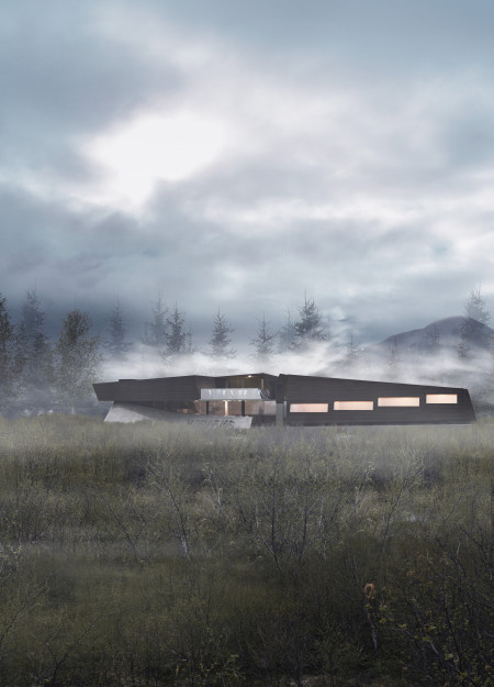 Curved Geometry and Local Stone Integrate with Geothermal Energy in An Icelandic Retreat