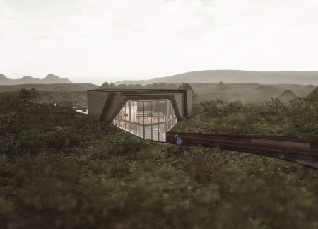 Charred Wooden Shingles and Geothermal Heating in a Landscape-Inspired Visitor Center  