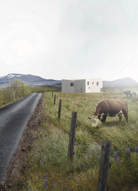 Basalt Cladding and Geothermal Integration in a Sustainable Guest House Design