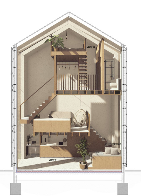 Cross-Laminated Timber and Charred Wood Unite in Compact Urban Living Solution  