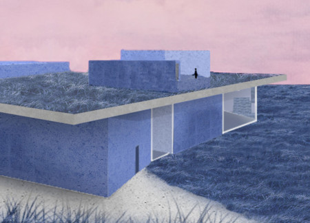 Geologically Inspired Structure with Local Lava Stone and Sustainable Concrete for Cultural Engagement