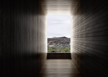 Charred Wooden Shingles and Laminated Timber Merge in a Geothermal Learning Experience