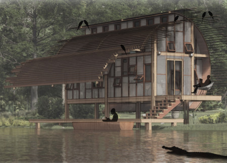 Curvilinear Roof and Glued Laminated Timber Elevate Sustainable Living in the Amazon