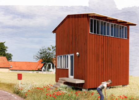 Charred Wooden Shingles and Sustainable Features in a Compact Swedish Cottage  