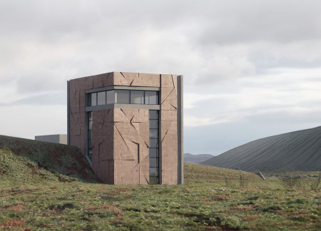 Museum designed with rammed earth and cast concrete to harmonize with volcanic landscapes