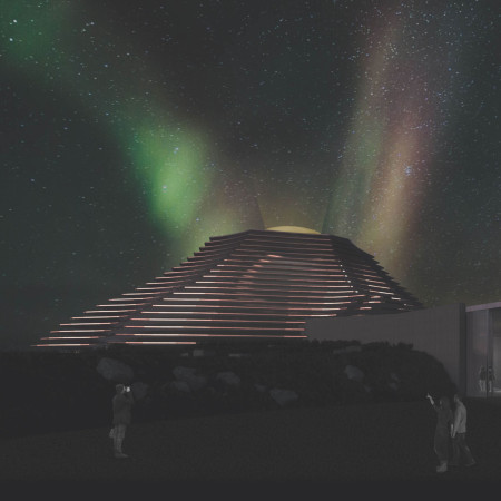 Corten Steel Forms and Volcanic Contours Defining an Educational Space in Iceland