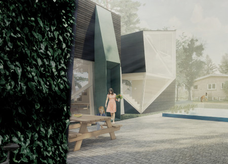 Charred Wooden Shingles and Cross-Laminated Timber Panels Create a Distinctive Community Space