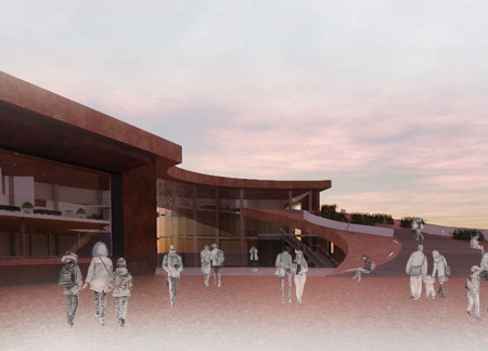 Corten Steel Facades and Gabion Walls in a Community Museum Embracing Volcanic Heritage  