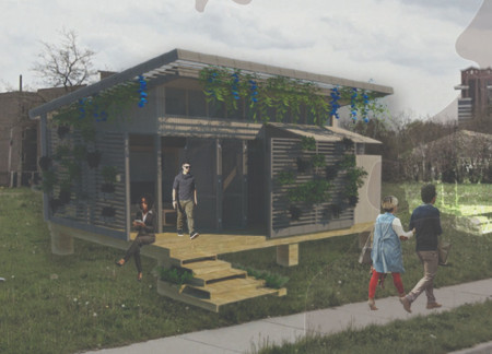 Modular Living with Smart Glass and Charred Wooden Shingles  