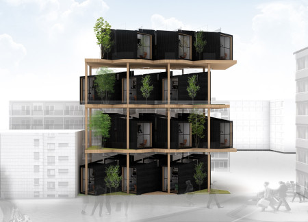 Cross-Laminated Timber Microhome Featuring Charred Wooden Shingles and Modular Design