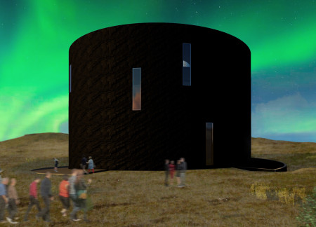 Cylindrical Structure Crafted from Volcanic Stone and Reinforced Concrete for Engaging Geological Education