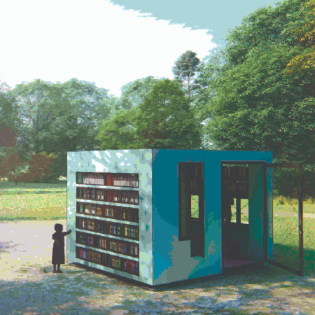 Sustainable Steel Frame Structure Featuring Polysiocyanideur Panels for Community Reading Space