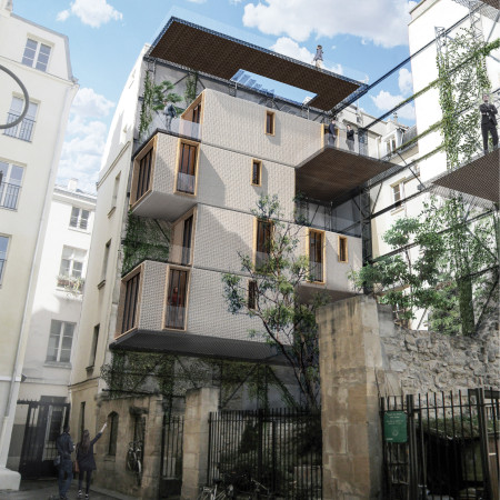 Biosourced Linen Housing Featuring Modular Design and Integrated Green Spaces  