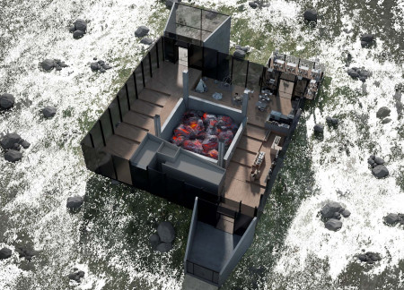 Lava Rock Integration With High-Performance Glass in a Sustainable Community Hub