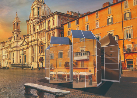 Reflective Glass Facade Encloses Cross-Laminated Timber Reading Space Promoting Community Engagement