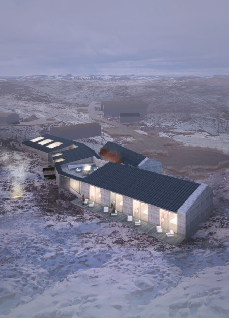 Lava Stone Retreat Enhanced by Natural Light and Concrete Integration