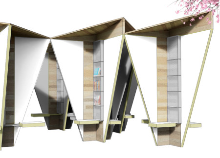 Cross-Laminated Timber Reading Spaces with Acoustic Panels in Urban Environment