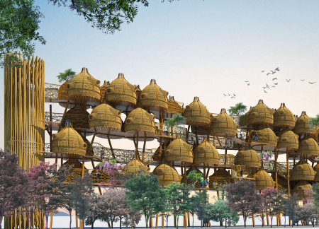 Compact Living Units Crafted from Paper Tube Construction and Recycled Materials in Urban Paris