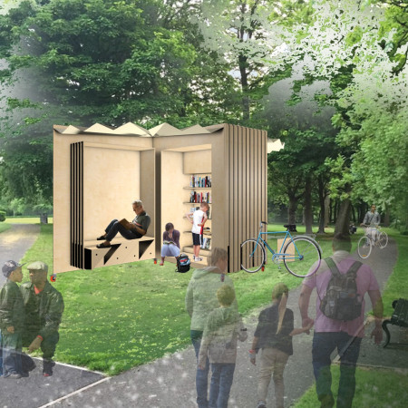 Flexible Roof Design Using Plywood and Polypropylene in a Community Reading Space  