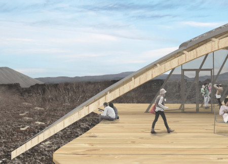 Visitor Centre Featuring a Timber-Grid Shell and Natural Light Integration in Iceland's Lava Fields  