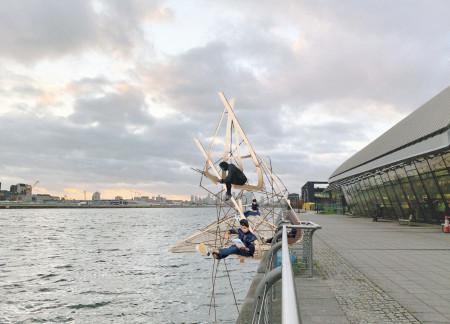 Bending Cardboard Seating Within Translucent Water-Resistant Spaces for Community Engagement