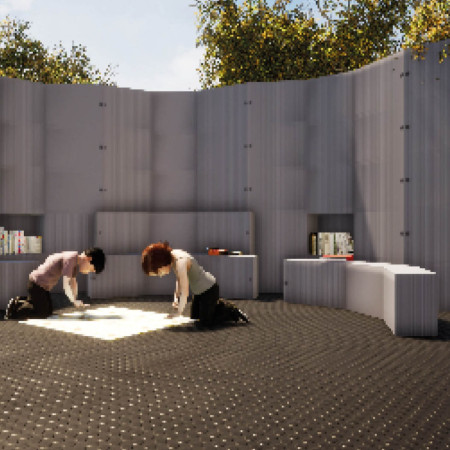 Curvilinear Pavilion Crafted with Fiber-Reinforced Polymer and Engaging Facades for Children's Reading Spaces  