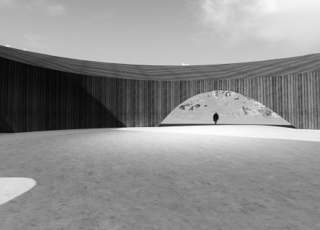 Charred Timber Cladding Integrates Seamlessly With Geological Landscapes In A Community Visitor Center