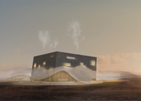 Curvilinear Foil Roof Enveloping Geothermal Visitor Experience Amidst Volcanic Landscape