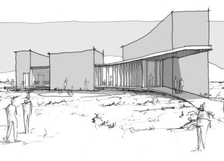Volcanic Stone and Sedum Roofs Integrate with Curvilinear Forms for a Sustainable Visitor Experience  