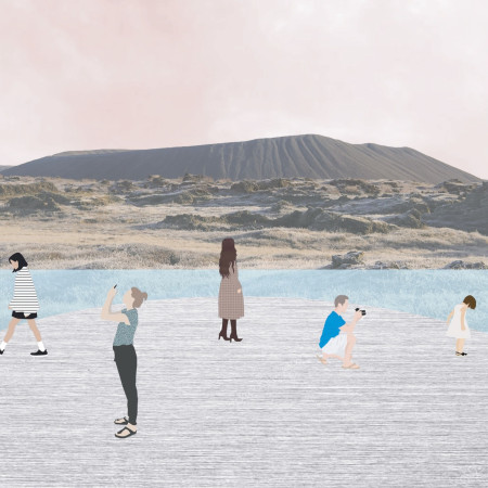 Educational facility embracing circular design and textured steel in a volcanic landscape  