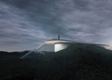 Charred Shingles and Local Stone Envelop a Visitor Center Embraced by Volcanic Landscape