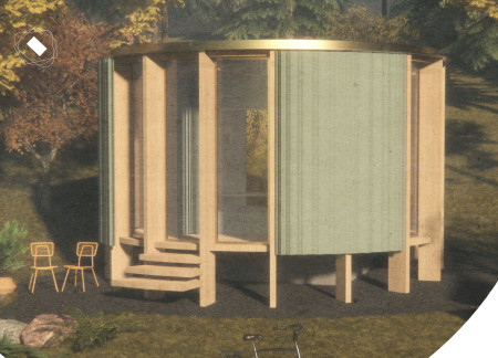 Vertical Stacking With Paper-Based Walls and Energy-Efficient Features in Compact Urban Living