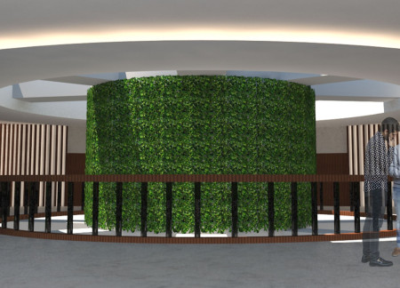 Circular Living Spaces Crafted with Concrete and Natural Wood Elements  
