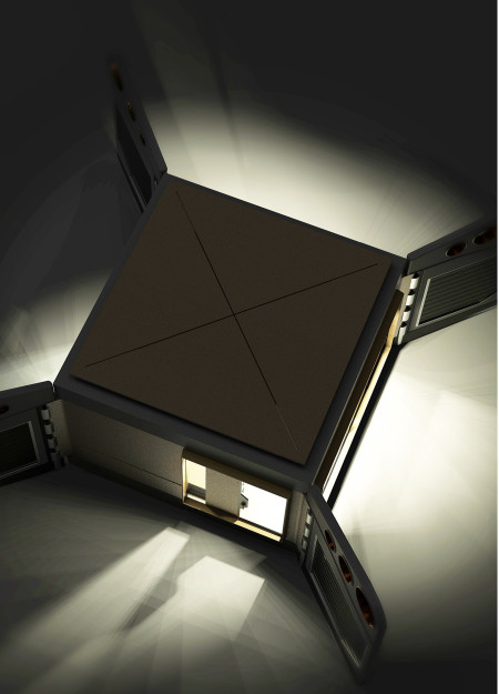 Nylon-Kevlar Terrace and Coated Steel Frame in a Compact, Sustainable Urban Home