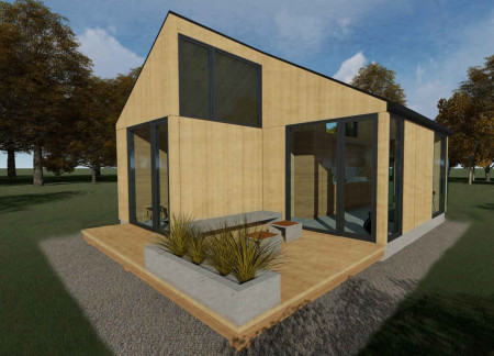 Residential module utilizing weathering steel and photovoltaic integration for sustainable urban living